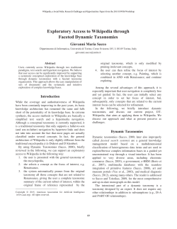 Exploratory Access to Wikipedia through Faceted Dynamic