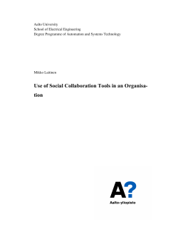 Use of Social Collaboration Tools in an Organisa- tion
