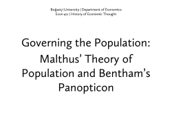 Malthus` Theory of Population and Bentham`s Panopticon