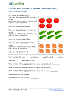 Fraction word problems - Grade 2 fractions worksheet