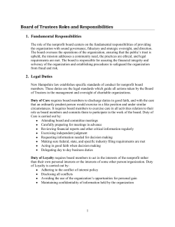 Board of Trustees Roles and Responsibilities