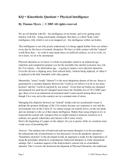 KQ = Kinesthetic Quotient