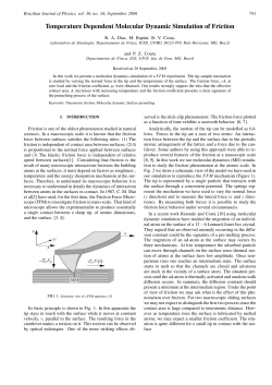 Temperature Dependent Molecular Dynamic Simulation of Friction