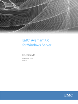 EMC&reg; Avamar&reg; 7.0 for Windows Server User Guide