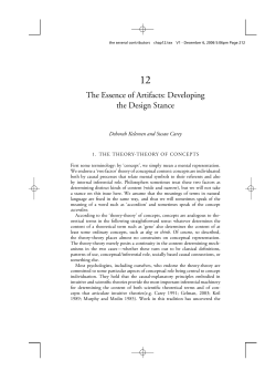 The Essence of Artifacts: Developing the Design Stance