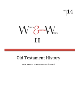 Old Testament History - Richland Creek Community Church