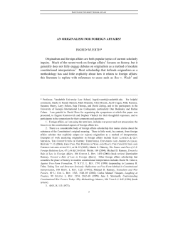 AN ORIGINALISM FOR FOREIGN AFFAIRS? INGRID