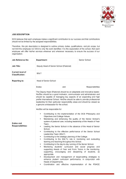 JOB DESCRIPTION DCS believes that each employee makes a