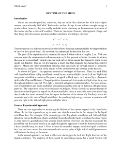 1 LIFETIME OF THE MUON