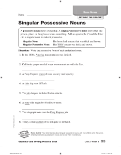 Singular Possessive Nouns