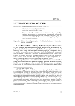 PSYCHOLOGICAL EGOISM AND HOBBES