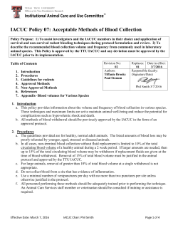Blood Collection - Texas Tech University Departments