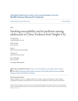 Smoking susceptibility and its predictors among adolescents in China