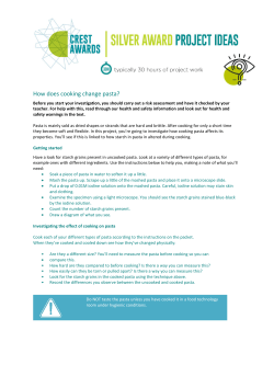 How does cooking change pasta?