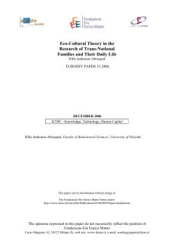 Eco-Cultural Theory in the Research of Trans