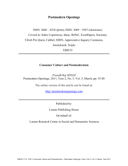 Consumer Culture and Postmodernism