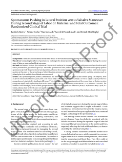 Spontaneous Pushing in Lateral Position versus Valsalva Maneuver