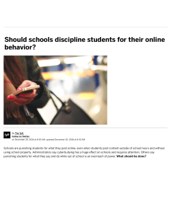 Should schools discipline students for their online behavior?