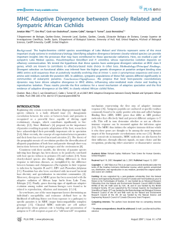 MHC Adaptive Divergence between Closely Related and Sympatric