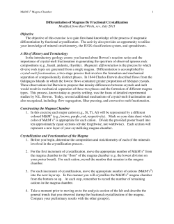 Differentiation of Magmas By Fractional