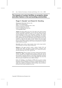 The impacts of nuclear facilities on property values and other factors
