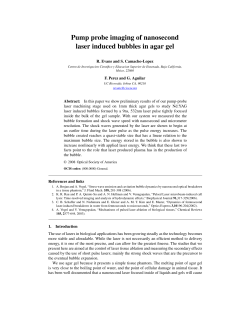 Pump probe imaging of nanosecond laser induced