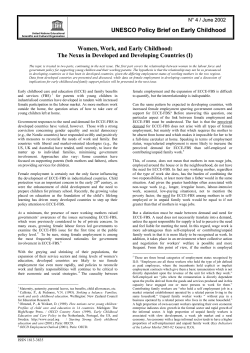 Women, work, and early childhood: the nexus in developed and