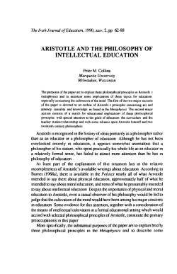 aristotle and the philosophy of intellectual education