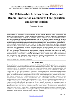 The Relationship between Prose, Poetry and Drama Translation as