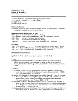 bowling CV for website 140305 - Department of Biology