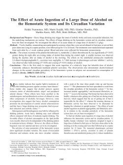 The Effect of Acute Ingestion of a Large Dose of Alcohol on