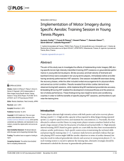 Implementation of Motor Imagery during Specific Aerobic Training