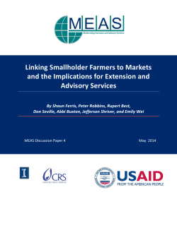 Linking Smallholder Farmers to Markets and the