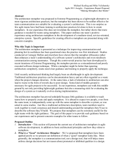 Abstract The architecture metaphor was proposed in