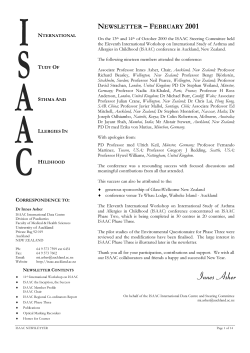 February 2001 - The International Study of Asthma and Allergies in