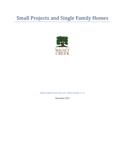 Small Projects and Single Family Homes