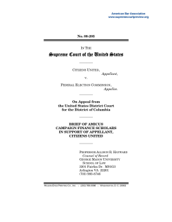 Campaign Finance Scholars - American Bar Association