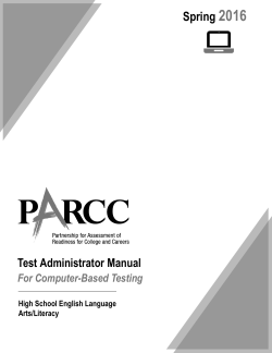 PARCC Spring Block 2016, Test Administrator - Avocet