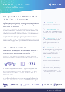 Build games faster and operate at scale with no lock