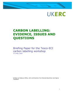 carbon labelling: evidence, issues and questions