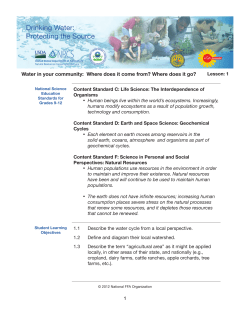 Sources of Drinking Water Drinking Water: Protecting the Source