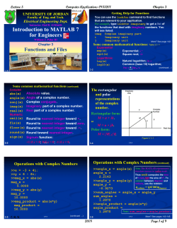 Functions and Files - The University of Jordan