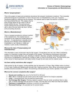 Post-Operative Instructions: PE Tube placement