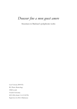 Douceur fine a mon goust amere - Utrecht University Repository