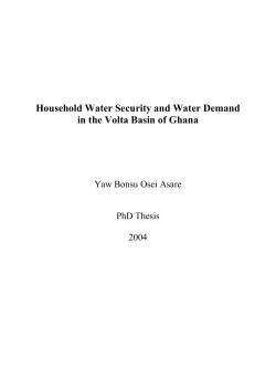 Household Water Security and Water Demand in the Volta