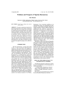 Problems and Prospects of Nigerian Bureaucracy