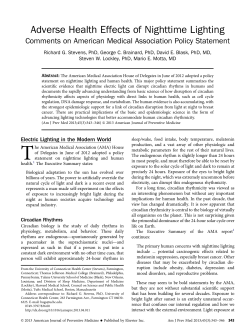 Adverse Health Effects of Nighttime Lighting