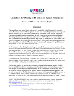 Guidelines for Dealing with Educator Sexual Misconduct