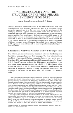 on directionality and the structure of the verb phrase