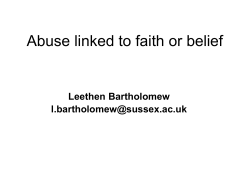 Abuse linked to faith or belief